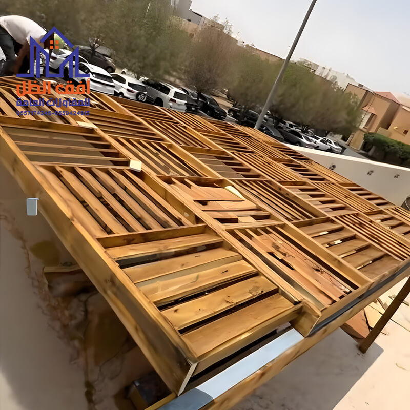 تركيب مظلات خشبية مع أفق الظل بالرياض