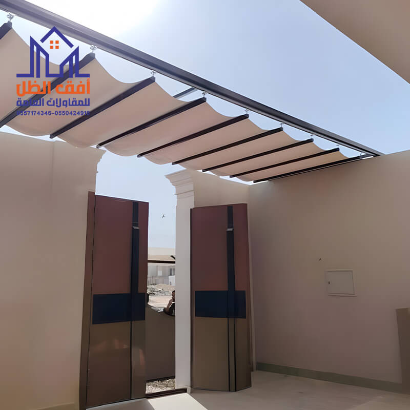 مظلات سحب يدوي عالية الجودة بأسعار مناسبة مظلات وسواتر مؤسسة أفق الظل الرياض